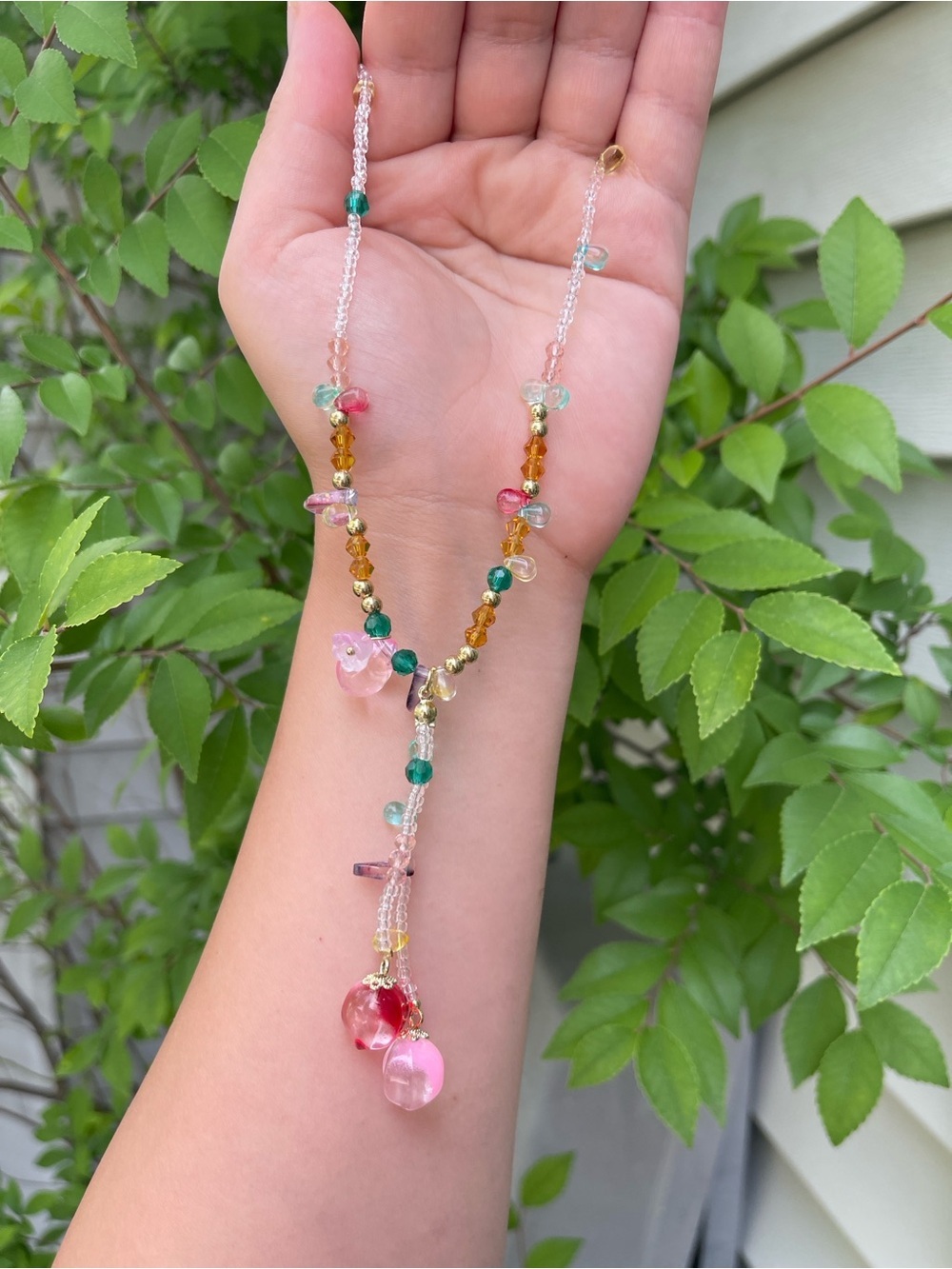 NEW! Multicolor Beaded Glass Fruit Drop Necklace. Handmade Necklace π (A1-42) - Picture 3 of 5